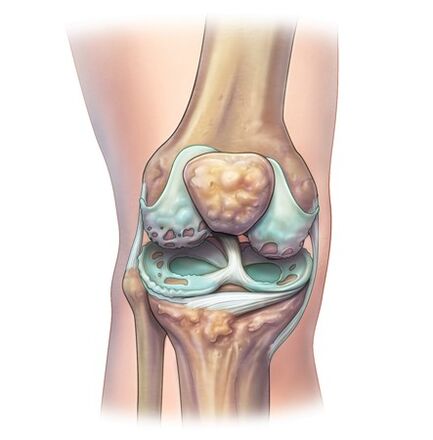 Zerstörung der Gelenke mit der Entwicklung von Osteochondose